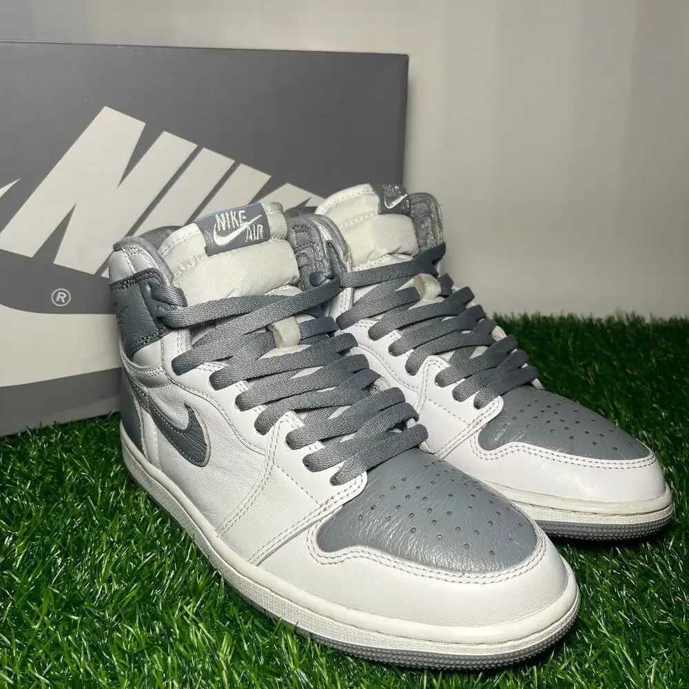 Nike Air Jordan 1 Retro High OG 'Stealth' Gray/White (555088-037)-Men US 8